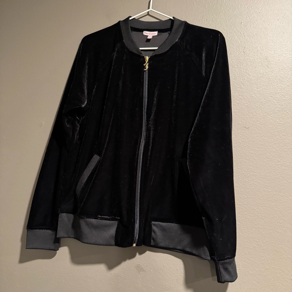 Juicy Couture Black Velvet Bomber Jacket